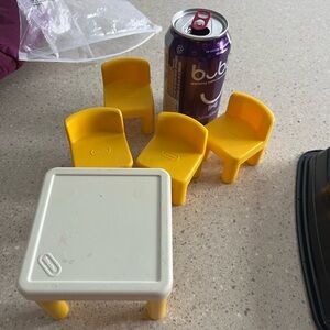 Yellow Miniature Chair and Table Set